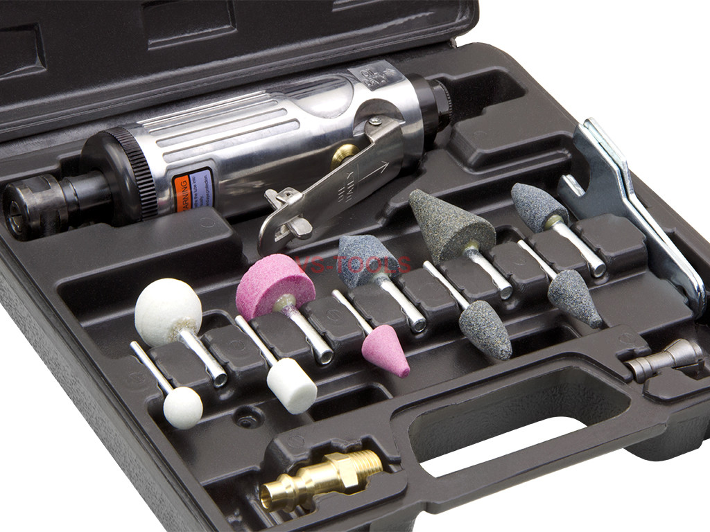 15pcs 1/8 1/4in Air Hand Die Grinder Rotary Tool Set Grinding